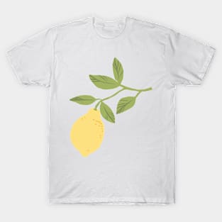 Minimalistic fresh lemon on pink T-Shirt